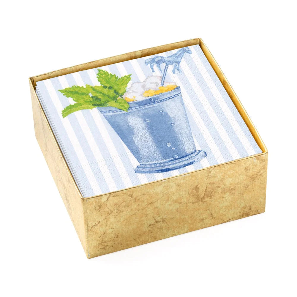 Mint Julep Boxed Paper Cocktail Napkins in Blue
