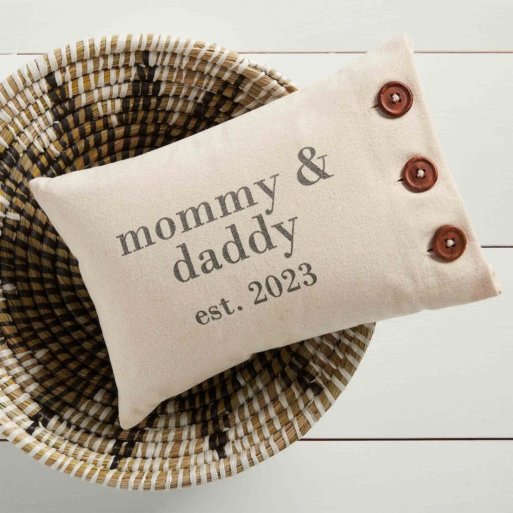 Mom and Dad Est. 2023 Pillow
