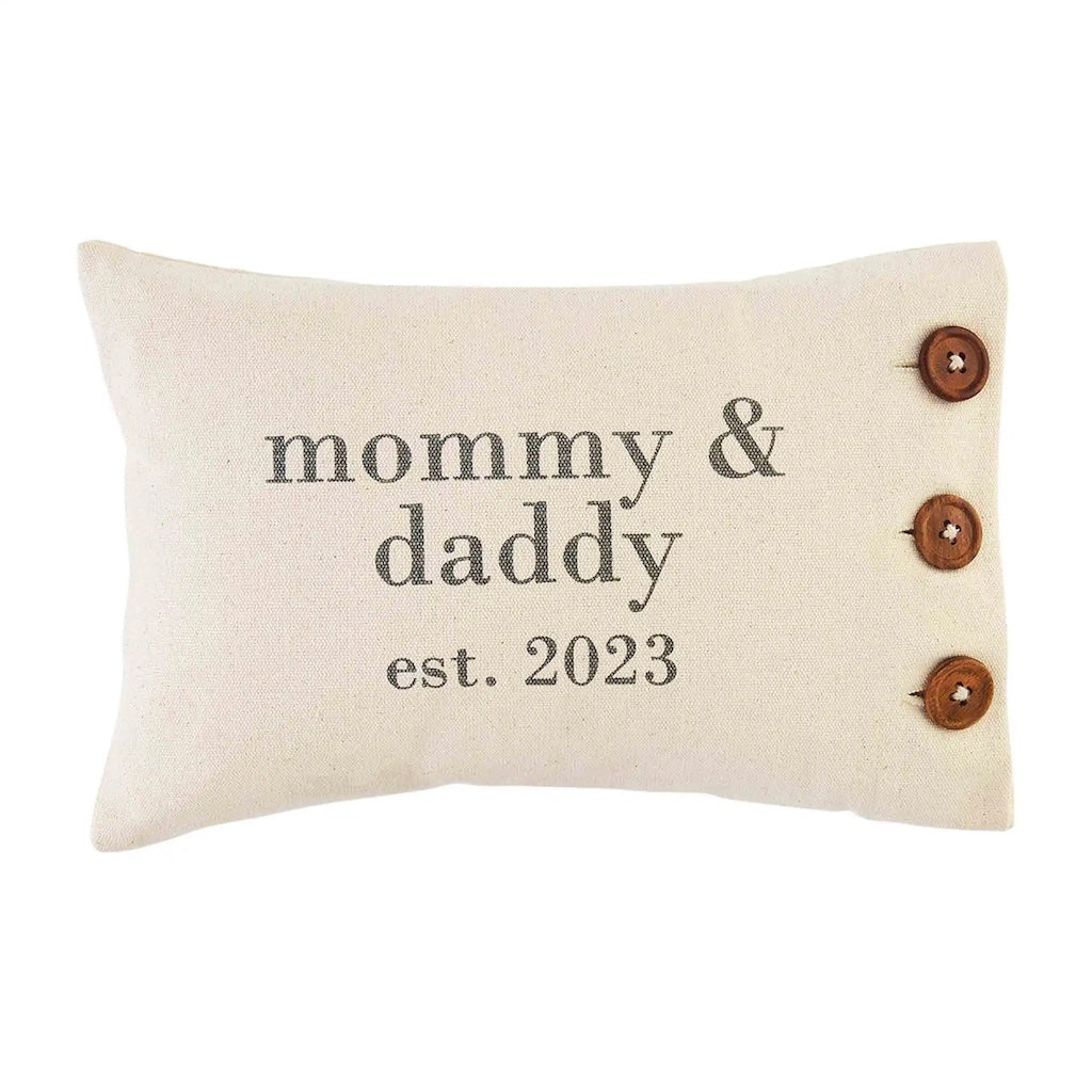 Mom and Dad Est. 2023 Pillow