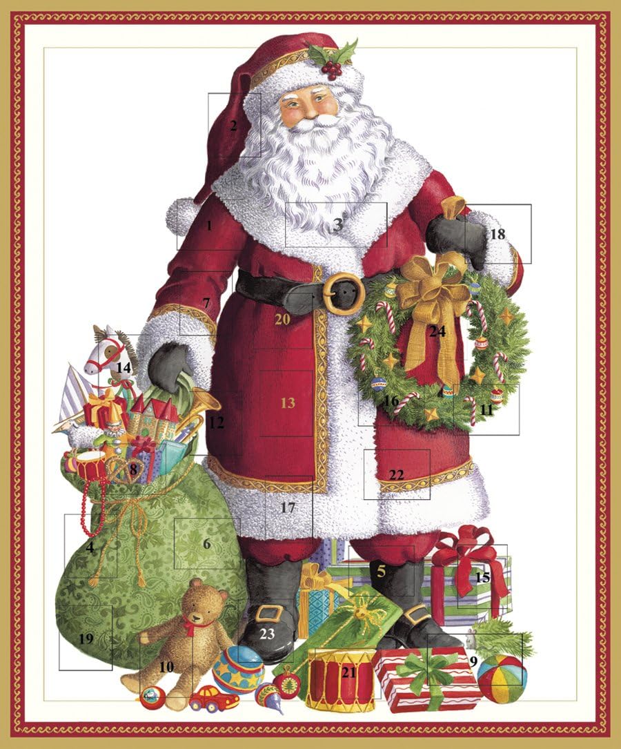 Santa Claus Advent Calendar Card