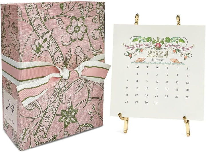 Karen Adams 2024 (12 Month) Calendar With Gold Easel