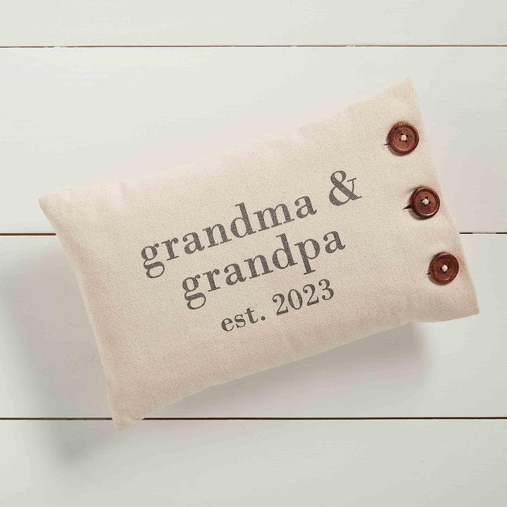 Mud Pie Grandparents Established 2023 Pillow