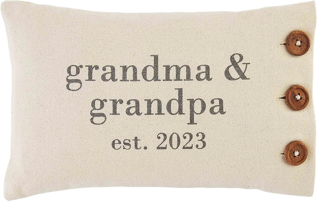 Mud Pie Grandparents Established 2023 Pillow