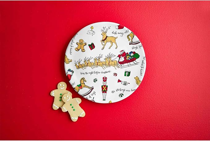 Christmas Melamine Plate - White