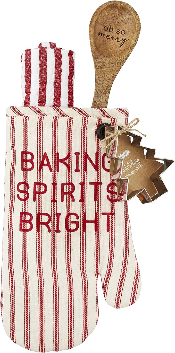 Christmas Oven Mitt and Baking Set, Baking Spirits Bright