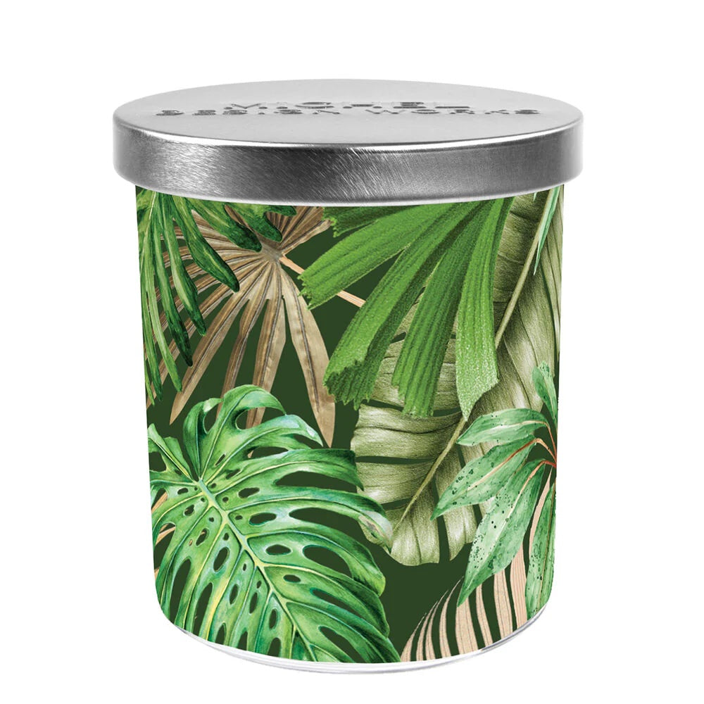 Island Palm Decorative Glass Candle