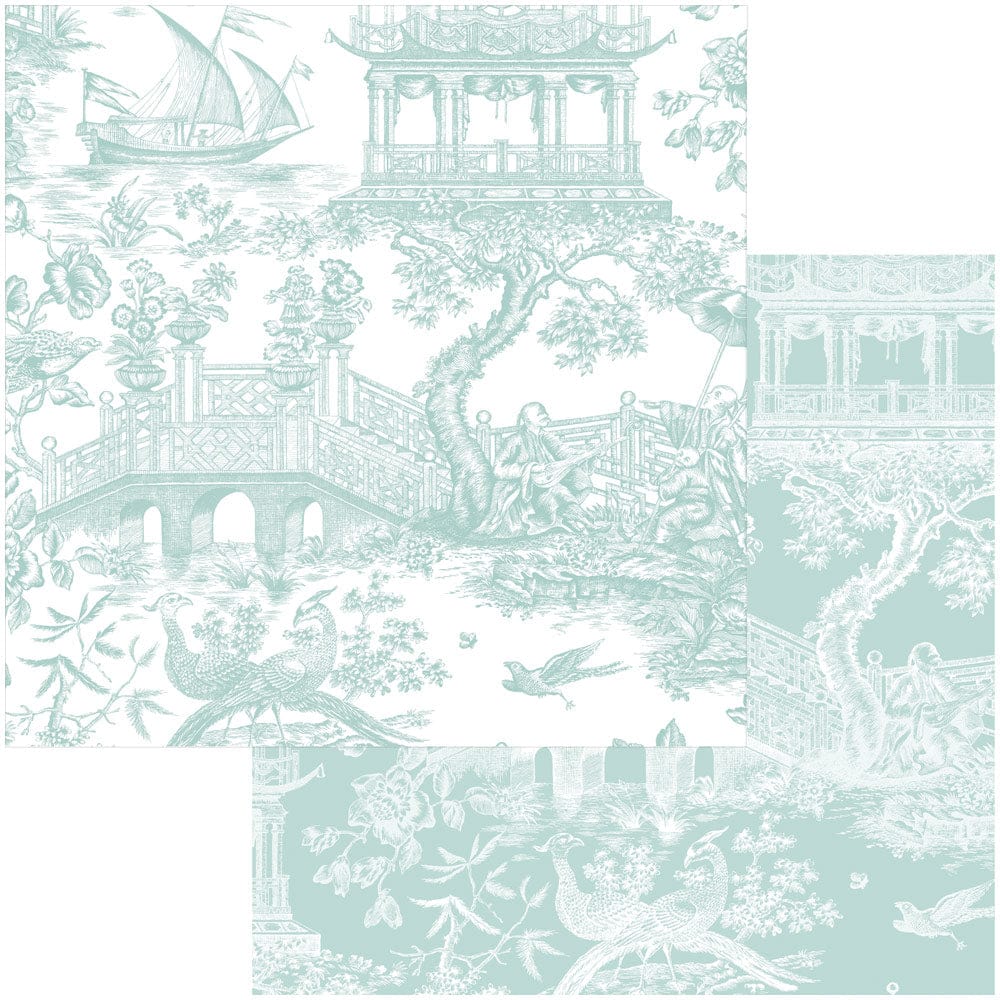 Chinoiserie Toile Robin'S Egg Roll Wrap