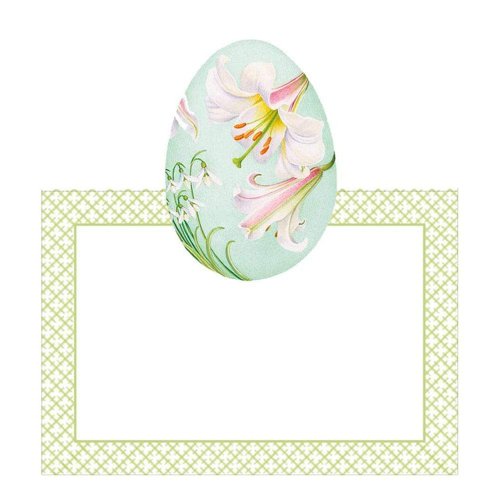 Floral Decorated Eggs Die-Cut Place Cards