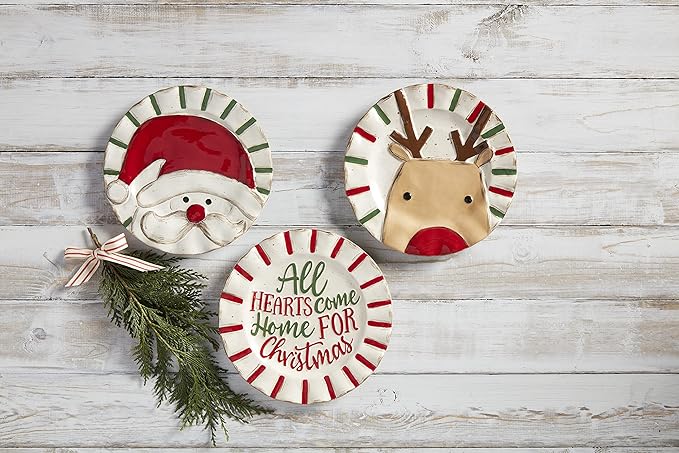 Farmhouse Christmas Salad Plate - Reindeer