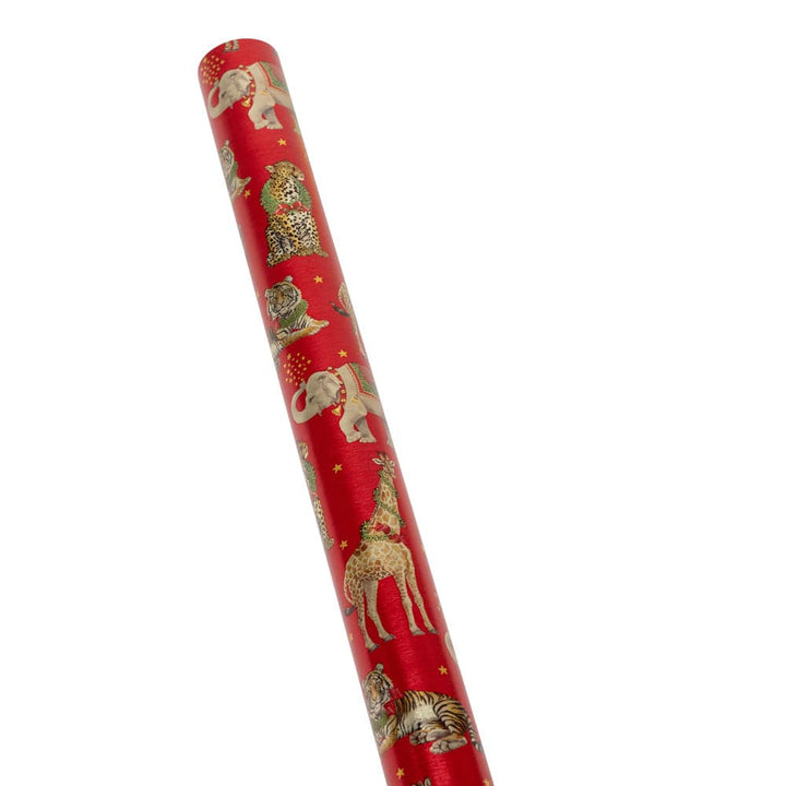 Wild Christmas Red Embossed Foil Gift Wrap