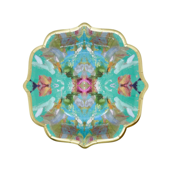 Stained Glass Turquoise Cocktail Plates