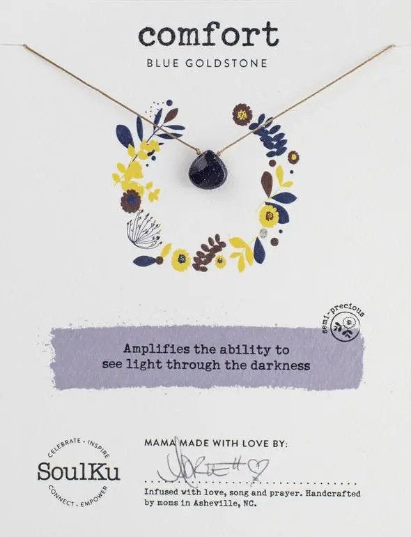 Comfort Blue Goldstone Soul-Full of Light Necklace