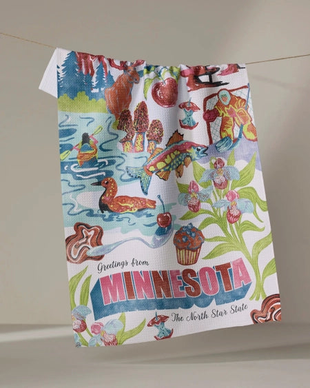 Greetings From Minnesota Tea Towel