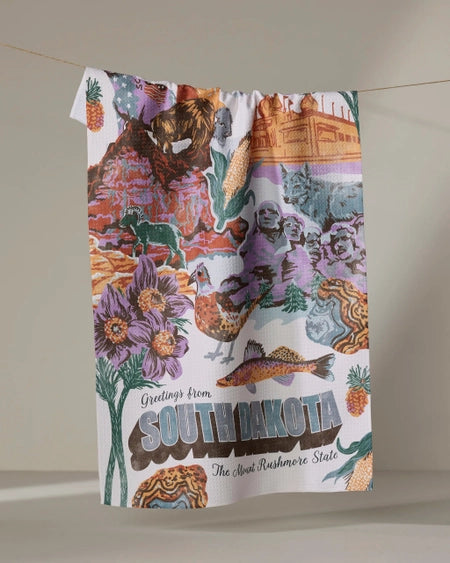 Greetings From South Dakota Tea Towel