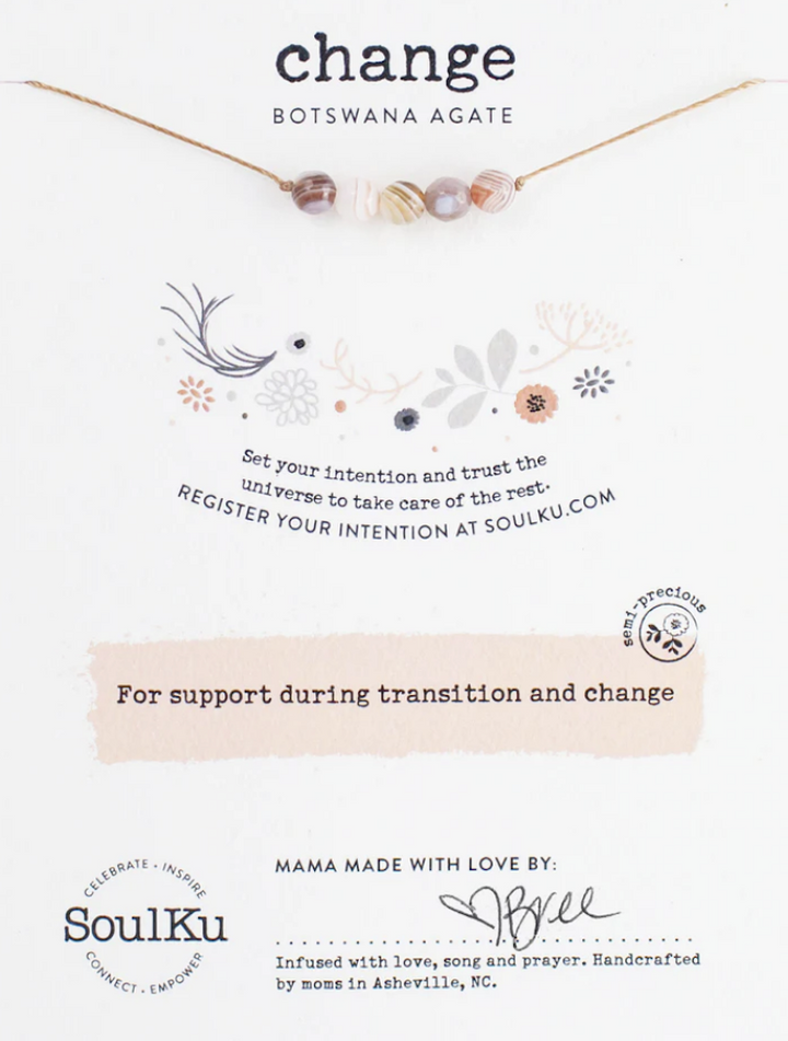 Change Botswana Agate Intention Necklace