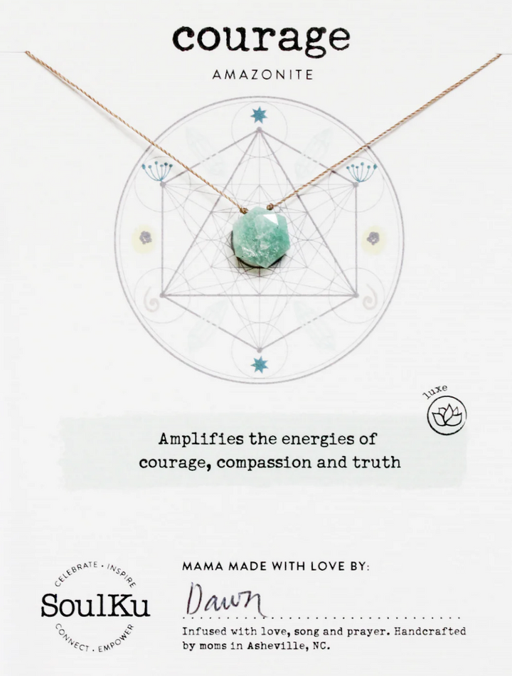 Courage Amazonite Sacred Geometry Necklace