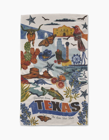 Greetings From Texas Tea Towel