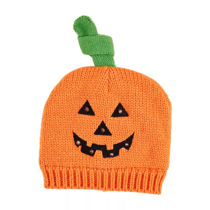 Pumpkin/Black Cat LED Crochet Hat