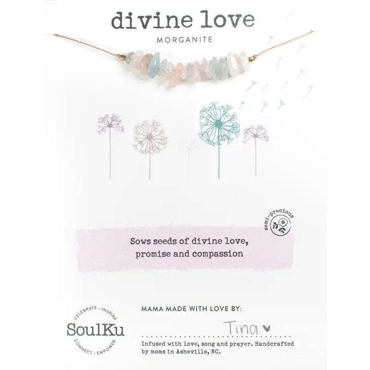 Morganite Seed Necklace For Divine Love