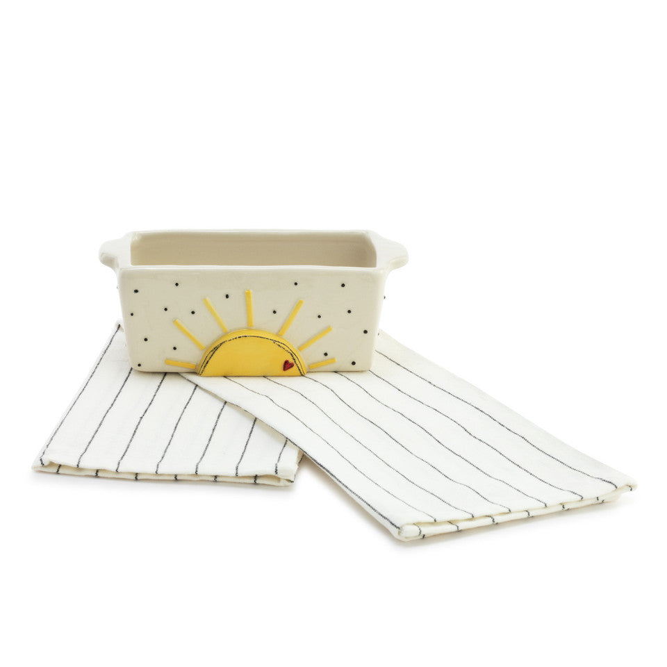 Sun & Dots Mini Loaf Pan with Towel - Thumbnail 3