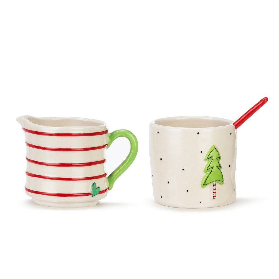 Holiday Cream and Sugar Stacker