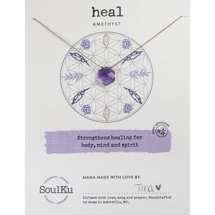 Heal Amethyst Sacred Geometry Necklace