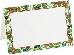 Holly and Mistletoe Place Cards