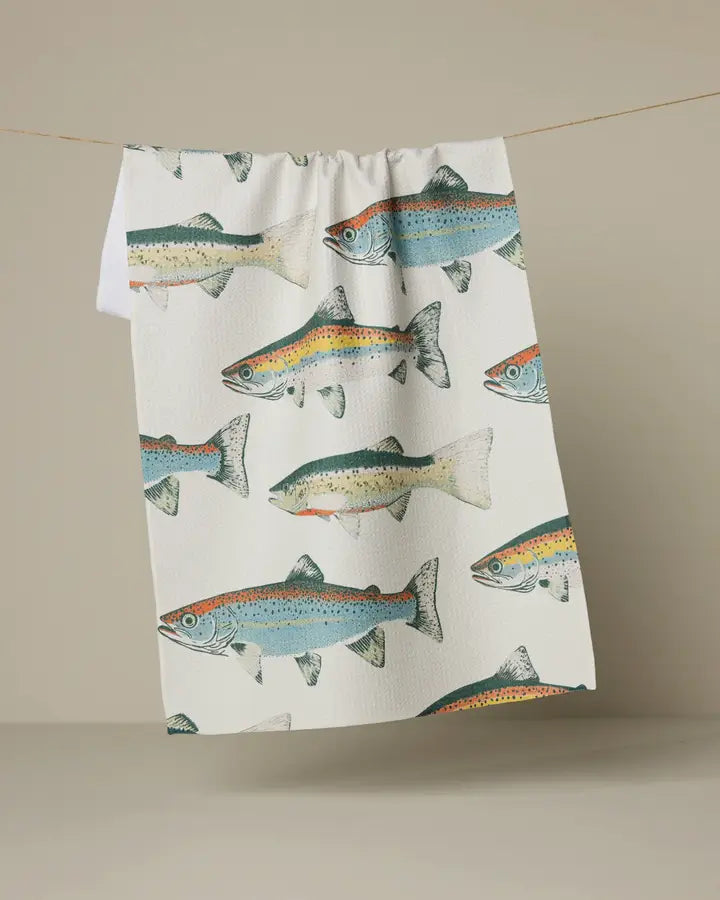 Hooked on Fishing Tea Towel