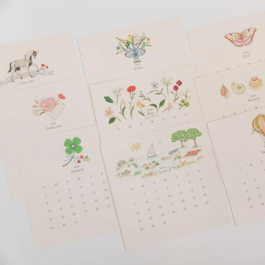 Karen Adams 2026 (12 Month) Calendar With Silver Easel