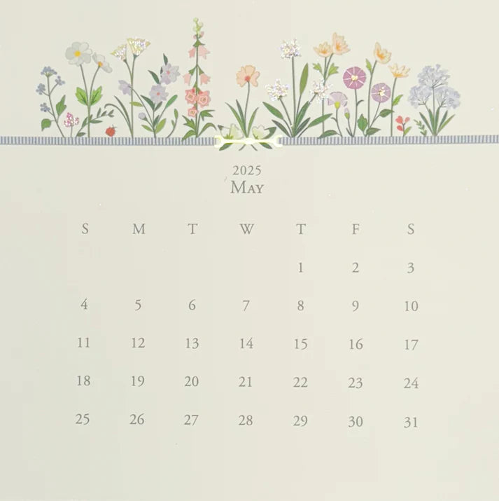 Karen Adams 2025 (12 Month) Calendar With Gold Easel