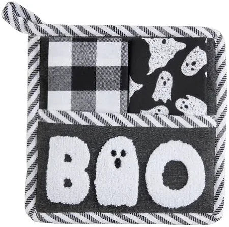 Spooky/Boo Towel Potholder Set