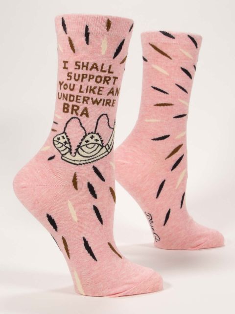 I Shall Support You Like and Underwire Bra Women's Crew Socks