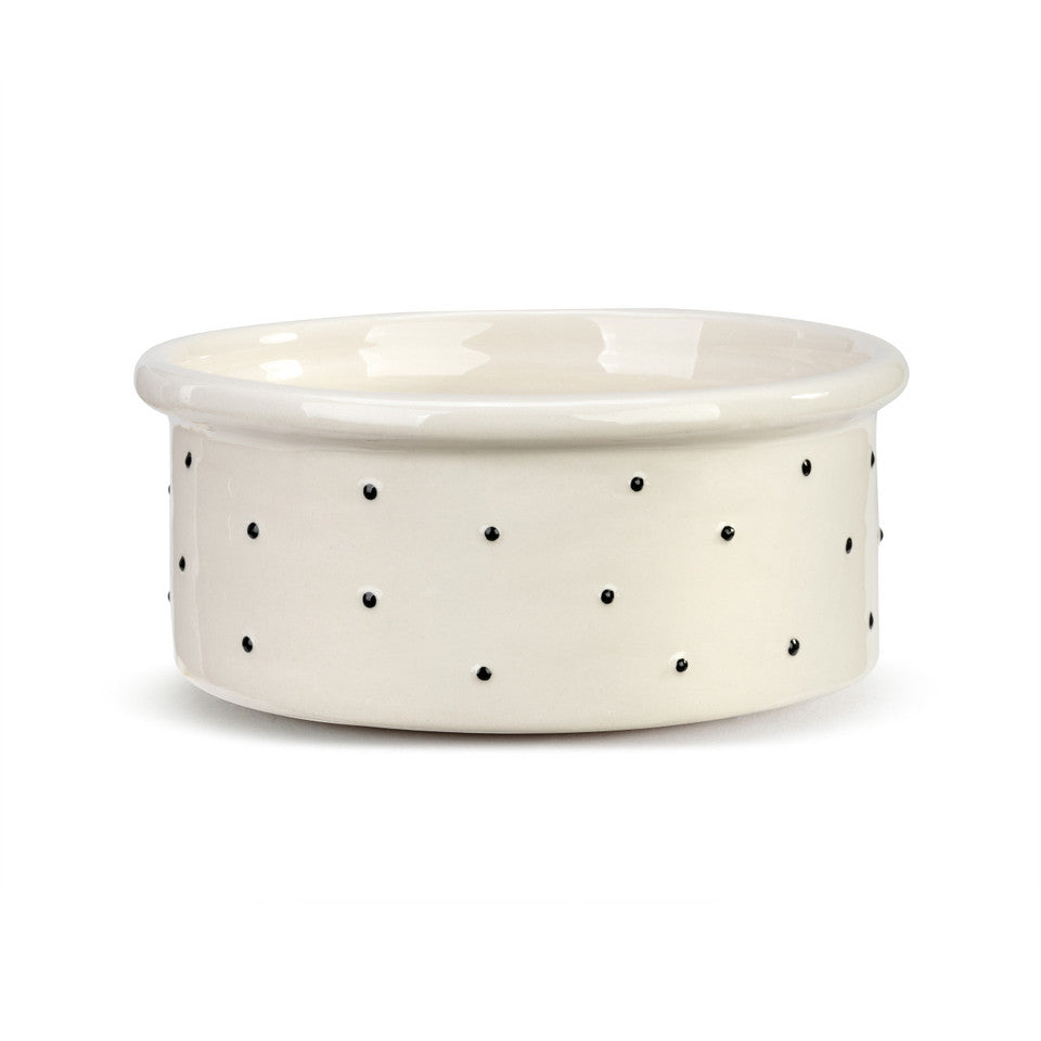 Black Dots Pet Bowl - Medium