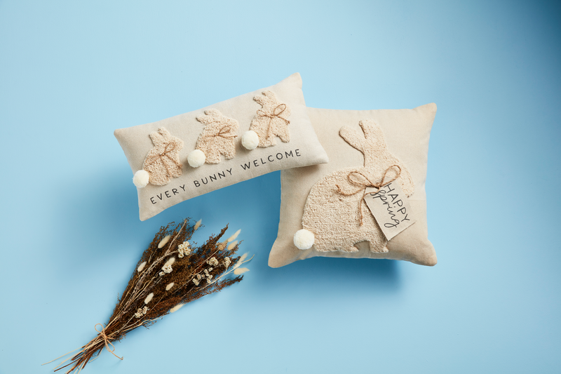 Square Tufting Bunny Pillow - Thumbnail 2