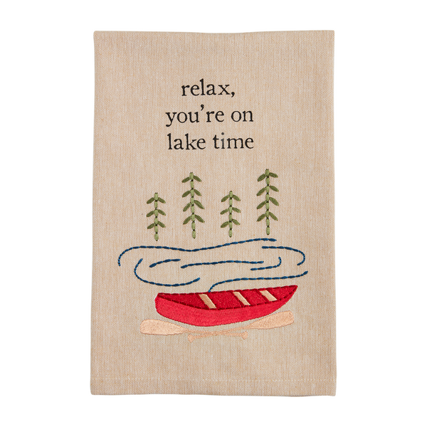 Relax Embroidery Lake Towel