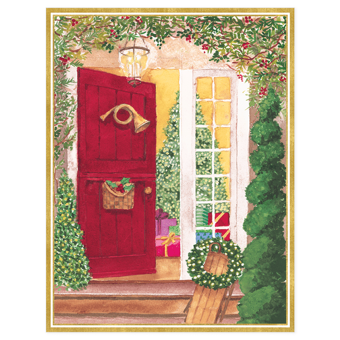 Open Door with French Horn Boxed Christmas Cards