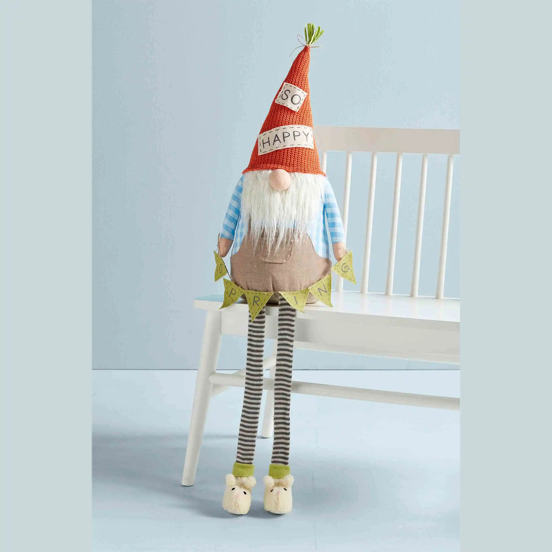 Large So Happy Dangle Leg Gnome
