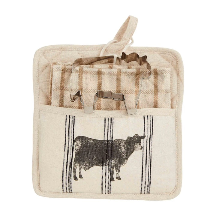 Cow Pot Holder and Towel Set