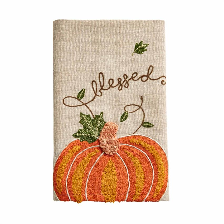 Embroidered Pumpkin Towel Set