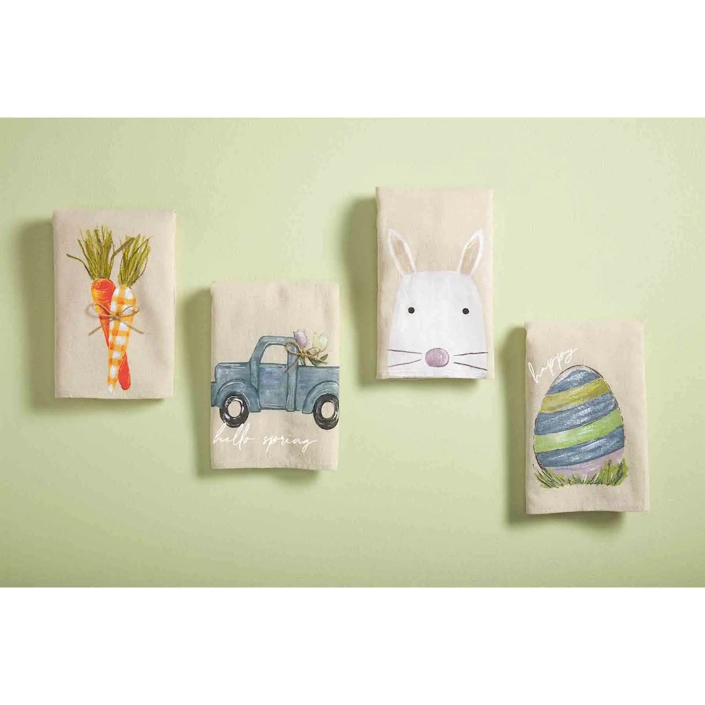 Easter Bunny Painted Hand Towel - Thumbnail 2