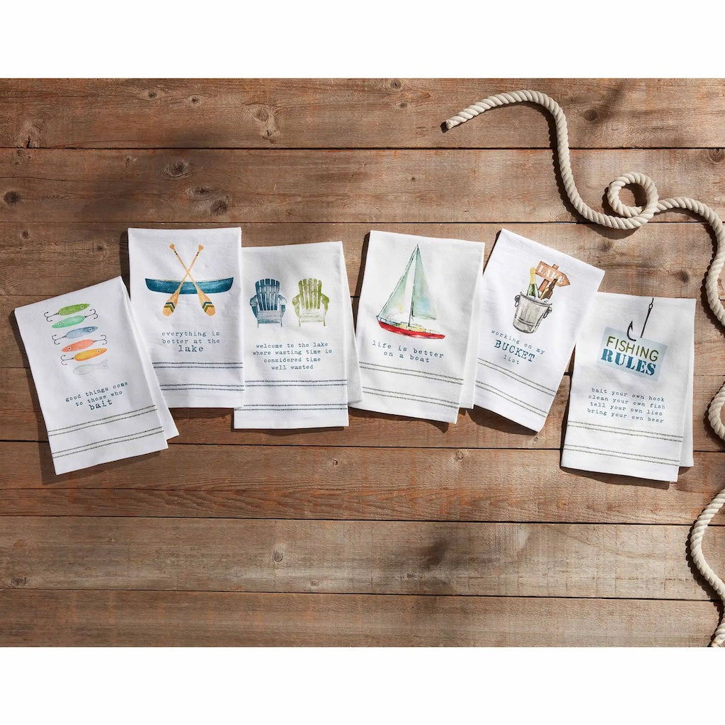 Fishing Rules Watercolor Hand Towel - Thumbnail 2