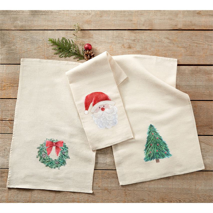 Christmas Painted Tea Towels