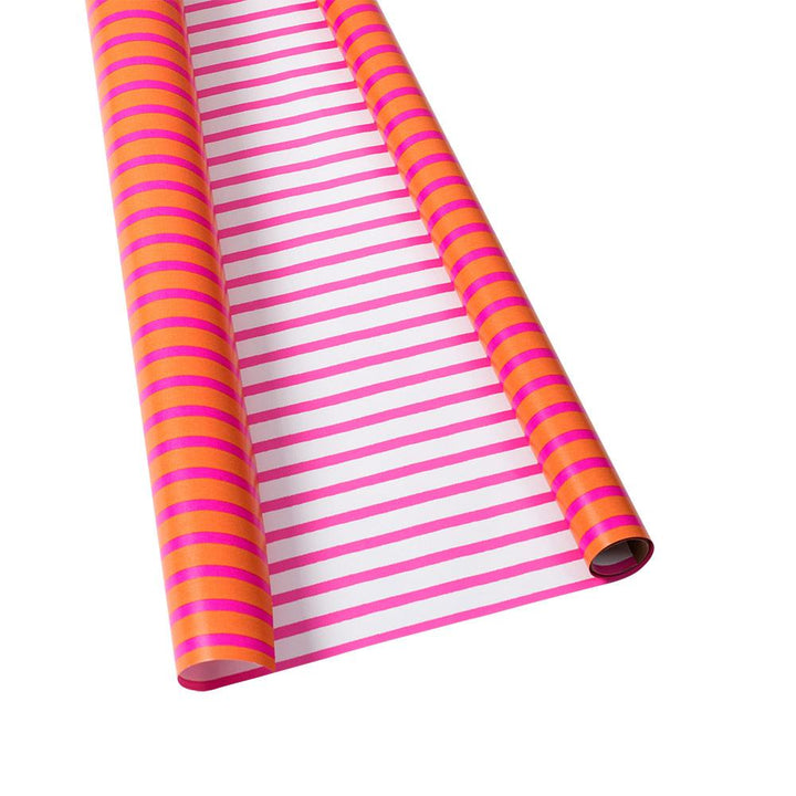 Bretagne Reversible Gift Wrapping Paper in Coral & Pink