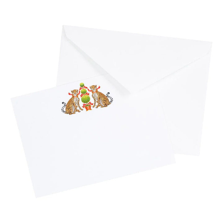 Cheetahs & Topiary Blank Correspondence Cards