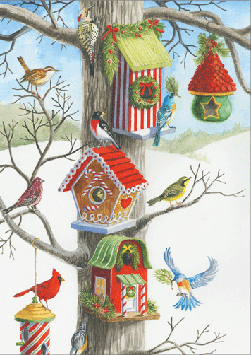 Birdhouses Boxed Christmas Cards
