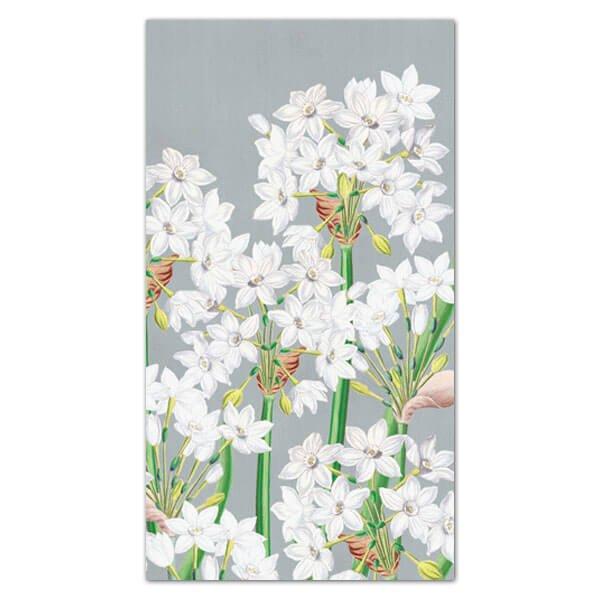 Paperwhites Silver Guest Towel