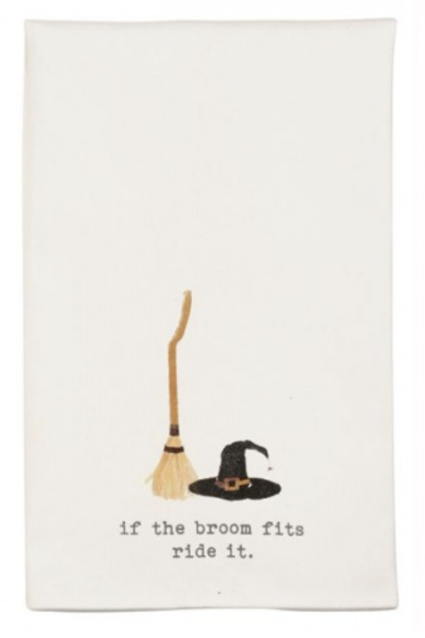 Broom and Hat Icon Hand Towel