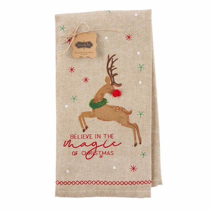 Believe Embellished Deer Towel