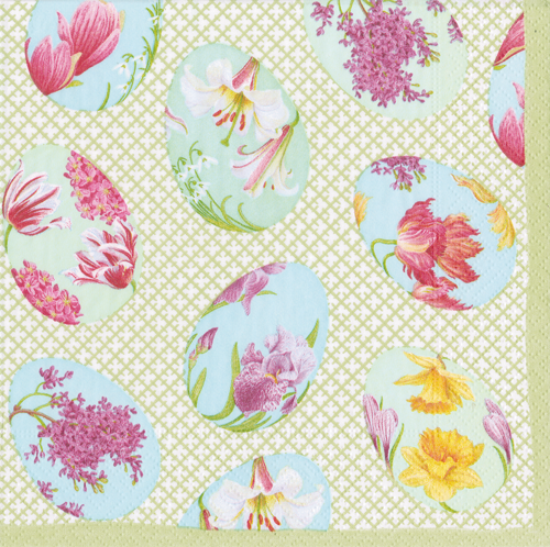 Floral Decorated Eggs Boxed Cocktail Napkins