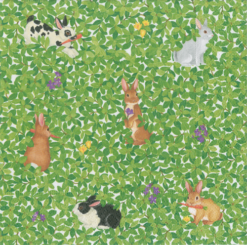 Bunnies and Boxwood Boxed Cocktail Napkins